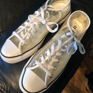 Clear converse shoes women’s size 9 / men’s size 7
